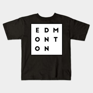 Edmonton | White square, black letters | Canada Kids T-Shirt